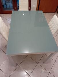 Tavolo allungabile modello Plutone bianco e vetro