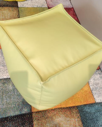 pouf ecopelle verde