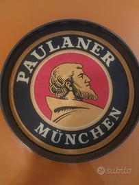 Vassoio Birra Paulaner Metallo Vintage