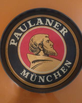 Vassoio Birra Paulaner Metallo Vintage