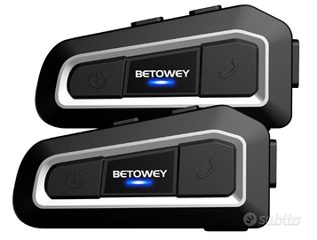 BETOWEY Interfono Moto Bluetooth Coppia TK-X2 Auri