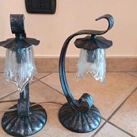 coppia di abat jour in ferro battuto artigianali