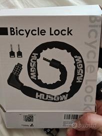 catena nuova per bici 100 cm( lucchetto e chiavi)