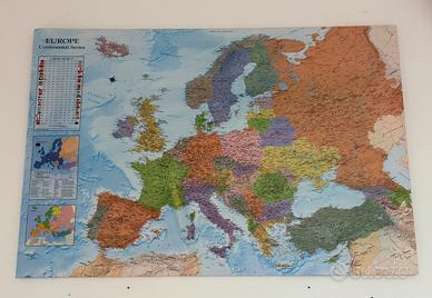 Quadro Mappa Europa 80x120