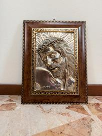 Quadro sacro in argento 925 Cristo