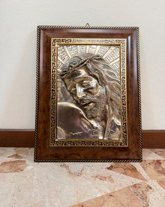 Quadro sacro in argento 925 Cristo