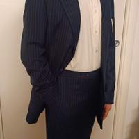 Completo  blu gessato maschile 48