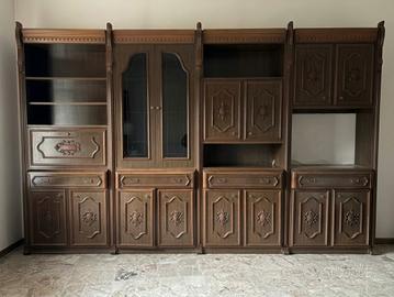 Mobile in Legno + Vetrina e Libreria Vintage