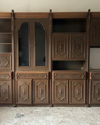 Mobile in Legno + Vetrina e Libreria Vintage