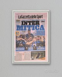 Quadro Gazzetta Inter Barcellona 4-3 Champions