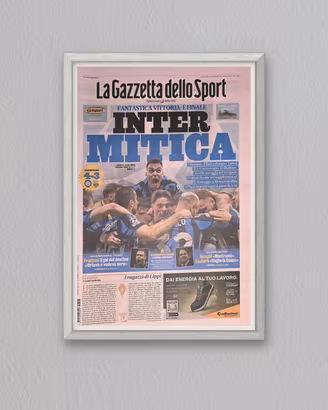 Quadro Gazzetta Inter Barcellona 4-3 Champions