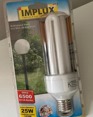 LAMPADA A RISPARMIO ENERGETICO 25W E27 230V IMPLUX