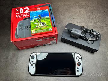 Nintendo Switch 2 + Zelda BOTW + cover Dbrand