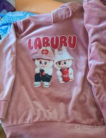Tuta bambina ciniglia rosa 10 anni 