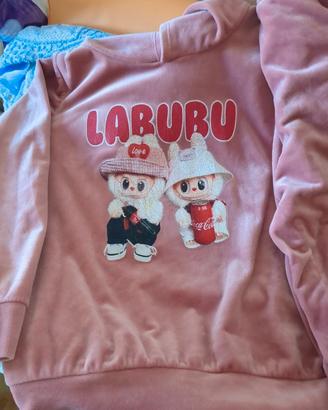 Tuta bambina ciniglia rosa 10 anni 
