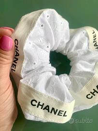 Maxi scrunchies puro cotone logo Chanel