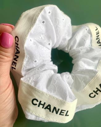 Maxi scrunchies puro cotone logo Chanel