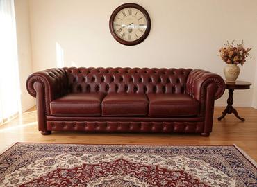 Chester 3 posti LETTO in pelle vintage lucida wine