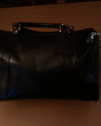 Borsa baule di vitello nero
