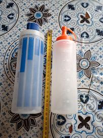 2 Bottiglie Graduate in plastca con 2 tipi di becc