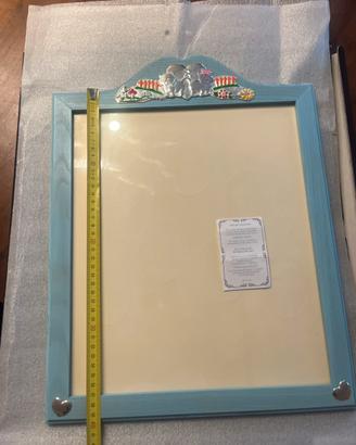 Cornice/quadro nascita azzurro