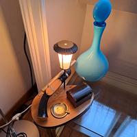 lampada da tavolo vintage, anni 50 con portasigare