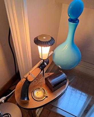 lampada da tavolo vintage, anni 50 con portasigare