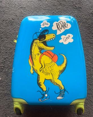 Valigia trolley per bambini con dinosauro