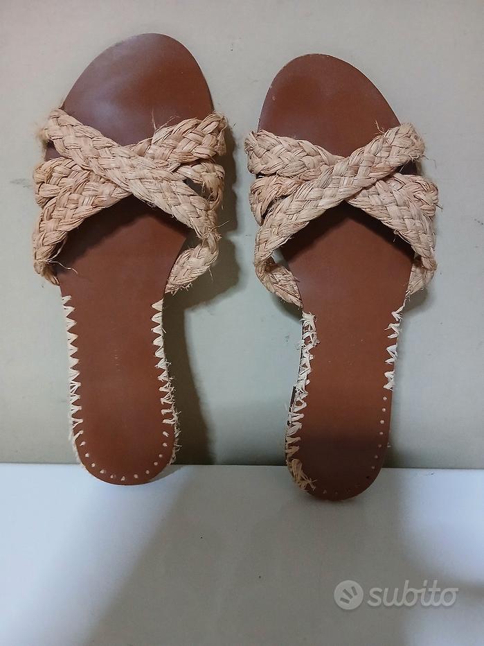 Zara Moda Sandali Bassi Oro Zara SANDALO FIBBIE Marrone ZARA