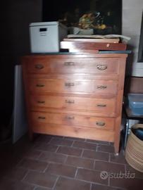 Comò Vintage in Legno Massiccio – 4 Cassetti – Sti