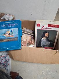 Libri vari (romanzi, poesie) e fascicoli di arte