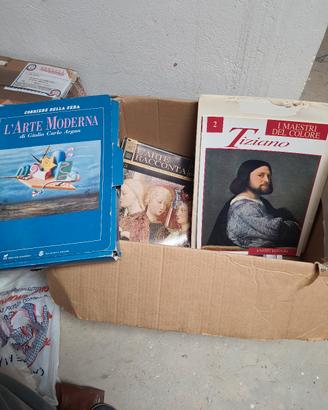 Libri vari (romanzi, poesie) e fascicoli di arte