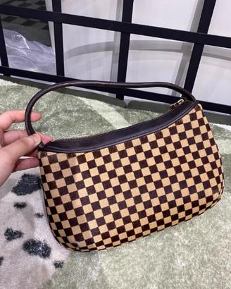 Borsa a scacchiera in crine di cavallo LV