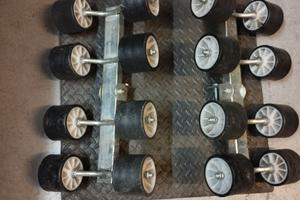 Rulli basculanti laterali per carrello 8 rulli