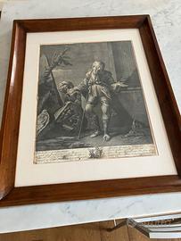 Incisione acquaforte Salvator Rosa antica