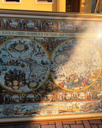 puzzle di planisfero monumentale inciso nel 1611
