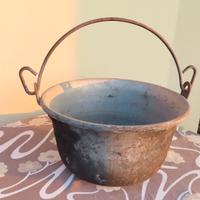 Grande PAIOLO in metallo cm40x22 Civiltà contadina