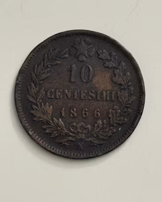 10 Centesimi 1866 Vittorio Em. II Regno d’Italia