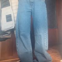 Jeans baggy y2k vita media-lavaggio blu