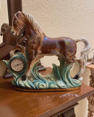 Orologio da Tavolo Vintage in Ceramica Iridescente