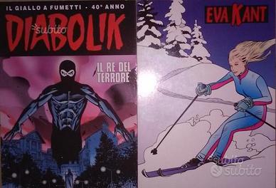 Cartoline fumetto diabolik eva kant 40 anni