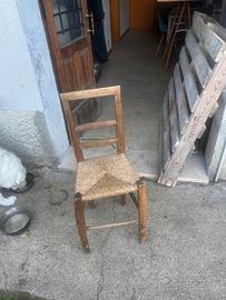 Sedia con seduta in paglia