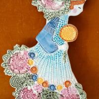 Targa decorativa da parete in ceramica vintage