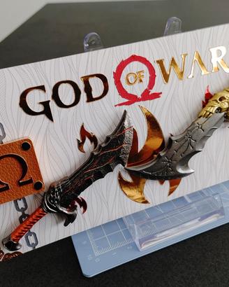 Targa legno God of War Trilogia Sparta (20x10cm)