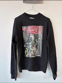 Felpa Off-White nera con stampa artistica
