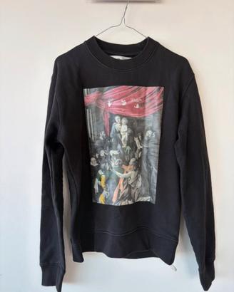 Felpa Off-White nera con stampa artistica