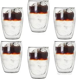 6 bicchieri in vetro a doppia parete