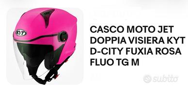 Casco ragazza rosa fluo