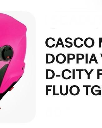 Casco ragazza rosa fluo
