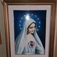 Quadro Madonna Medjugorje con cornice color oro